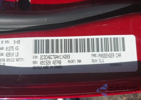 2010 Chrysler 300C Hemi из США, поврежденный, VIN 2C3CA6CT6AH114203